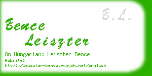 bence leiszter business card